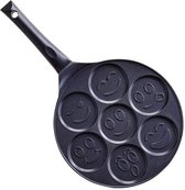 Royal Swiss Crêpemaker - Pancake Pannenkoeken 7 Kop - Marmeren Anti Aanbaklaag met Smiley