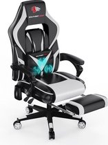 Southern Wolf Gamingstoel Verstelbare Race Stoel Gaming Chair | Bluetooth en Massagefunctie | Zwart-Wit