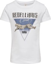 KIDS ONLY KONASTA LIFE FIT S/S EAGLE/LEO TOP JRS Meisjes T-shirt - Maat 110/116