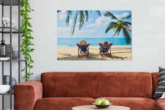 Tableau sur Toile Plage - Été - Palmiers - 120x80 cm - Décoration murale
