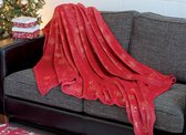 Plaid Rood Kerstmis - Deken fleece plaid - 130 x 160cm - Home Blanket - Nieuwjaar - Kerst - Christmas