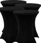 Statafelrok zwart 80 cm - per 4 - partytafel - Alora tafelrok voor statafel - Statafelhoes - Bruiloft - Cocktailparty - Stretch Rok - Set van 5