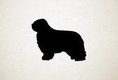 Polski owczarek nizinny - Polish Lowland Sheepdog - Silhouette hond - S - 44x55cm - Zwart - wanddecoratie