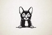 Lykoi - Kat - Poes - XS - 25x23cm - Zwart - wanddecoratie