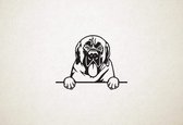 Mastiff - hond met pootjes - XS - 18x23cm - Zwart - wanddecoratie