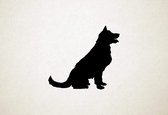 Golden Sheperd - Silhouette hond - M - 60x66cm - Zwart - wanddecoratie