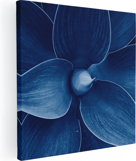 Artaza Canvas Schilderij Blauwe Agave Plant - Bloem - 50x50 - Foto Op Canvas - Canvas Print