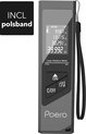 Poero® Professionele Laser Afstandsmeter - 40 meter bereik - USB-oplaadbaar - Polsbandje - Lengte, Oppervlakte en Inhoud - 2mm Nauwkeurigheid - Zwart Aluminium