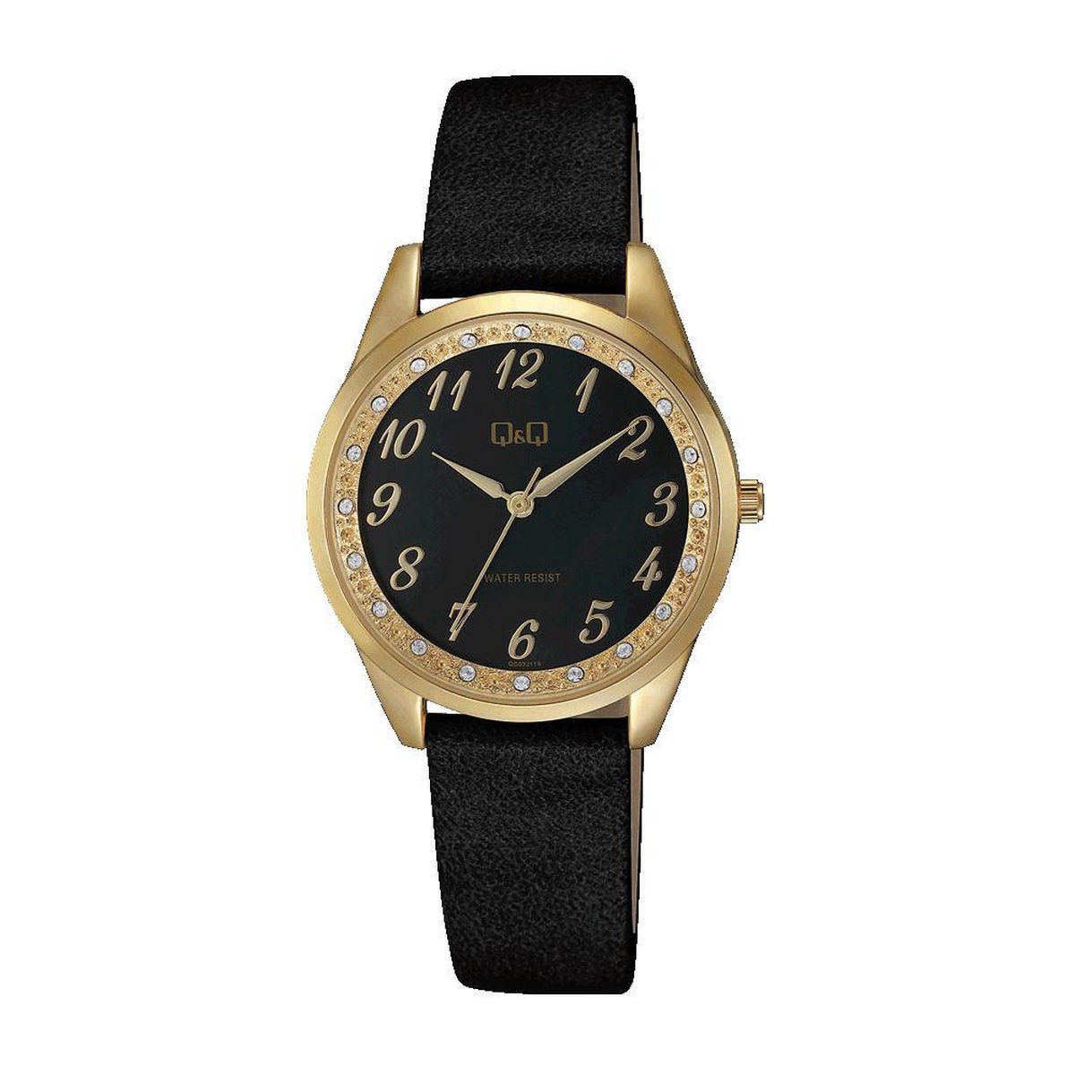 Dames horloge QQ Zwart-goudkleurig QC07J115Y