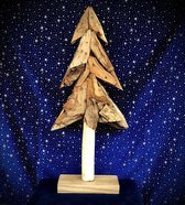 Christmas tree mini jono L - 60 cm hoog - kerstboom - tropische houtsoort gedroogd - hout - decoratiefiguur - kerstdecoratie - kerst - handgemaakt - interieur - accessoire - voor b