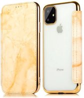 ShieldCase Marble Gold geschikt voor Apple iPhone 12 / 12 Pro Wallet flip case