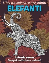 Libri da colorare per adulti - Disegni Anti stress Animali - Animale carino - Elefanti
