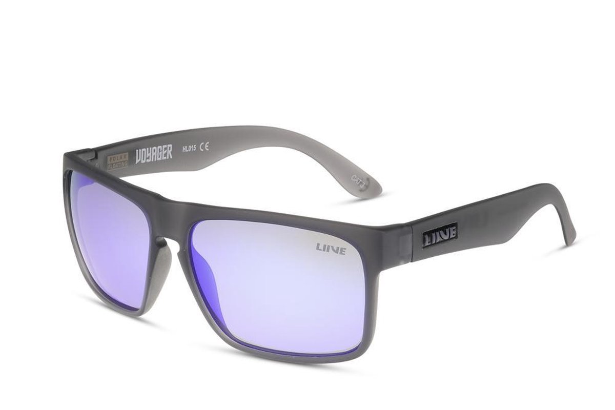 Liive Vision | Zonnebril | Drijvend montuur | VOYAGER | Mirror Polar Float Matt Xtal Smoke