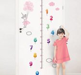 Muursticker Kinderkamer - Groeimeter - Wand Decoratie - Muisje met Ballonnen - 180 x 100 cm