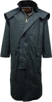 Navy regenjas - Lange Wax Regenjas Heren - Maat XL