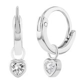 Joy|S - Zilveren hartje bedel oorbellen - oorringen - 10 mm - ISJ luxury collection