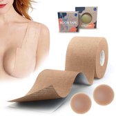 Le Civa Boob Tape – BH accessoire – Borst Push Up - Fashion Tape – lift - 5m lang - Incl. Cappuchino Nipple Covers