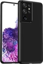 Voor Samsung Galaxy S21 Ultra 5G helder acryl + TPU vierhoekige all-inclusive schokbestendige hoes (zwart)