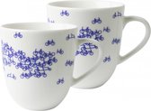 Theemokken - set van 2 - mokken - Delfts blauw - Holland - souvenir - Hollandse cadeautjes - cadeau voor vrouw - Moederdag cadeau voor mama - Moederdag cadeau