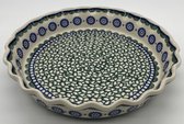 Bunzlau keramiek quichevorm blauw/groen