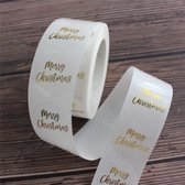 Sticker Sluitzegel Merry Christmas | Goud – Transparant | Cadeau - Gift - Leuk verpakt | Geschenk – Kerst – Kerstkaart - Envelop | DH collection