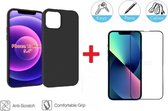 2-In-1 Screenprotector Hoesje Bescherming Protector Set Geschikt Voor Apple iPhone 13 Mini (5.4 Inch) - Full Cover 3D Edge Tempered Glass Screen Protector Met Back Bescherm Hoes Co