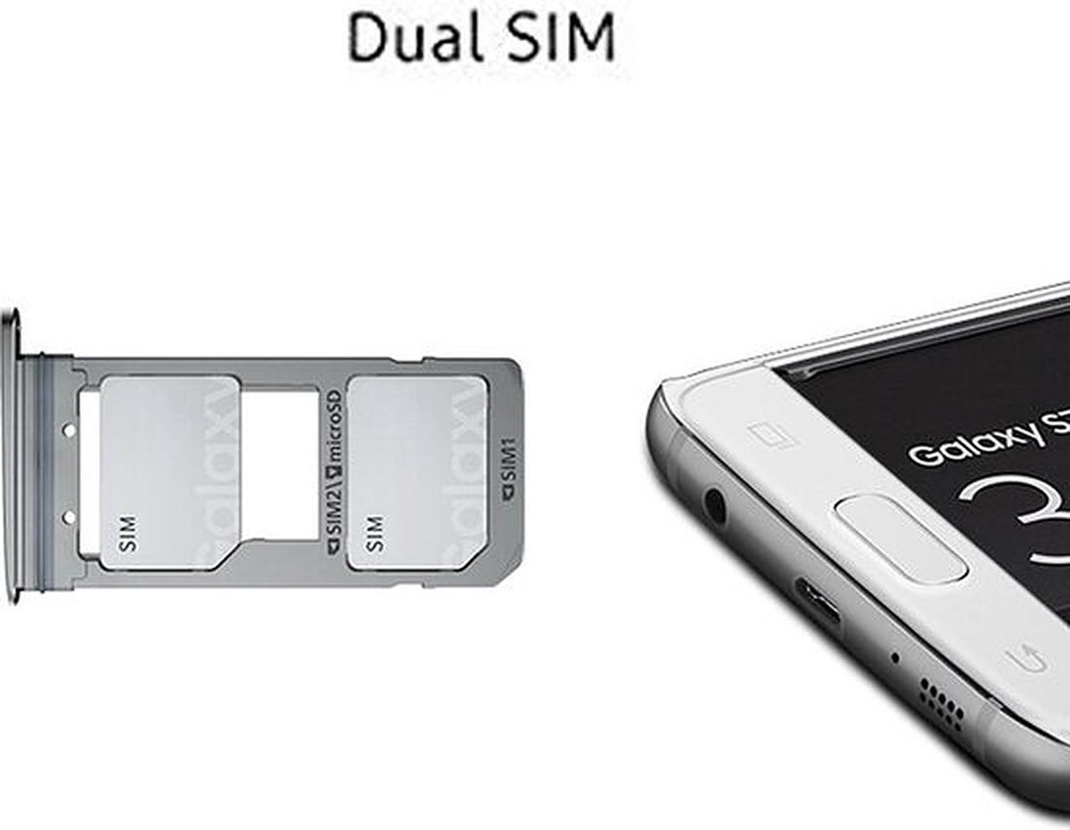 Samsung Galaxy S7 G930F - Dual Sim Tray Kaart Houder Nano Slot - zwart/grijs