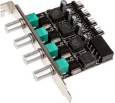 Lamptron CP436 - Ventilatorcontroller - 4-kanaals - ventilatorregeling voor PCI-slot - zilver