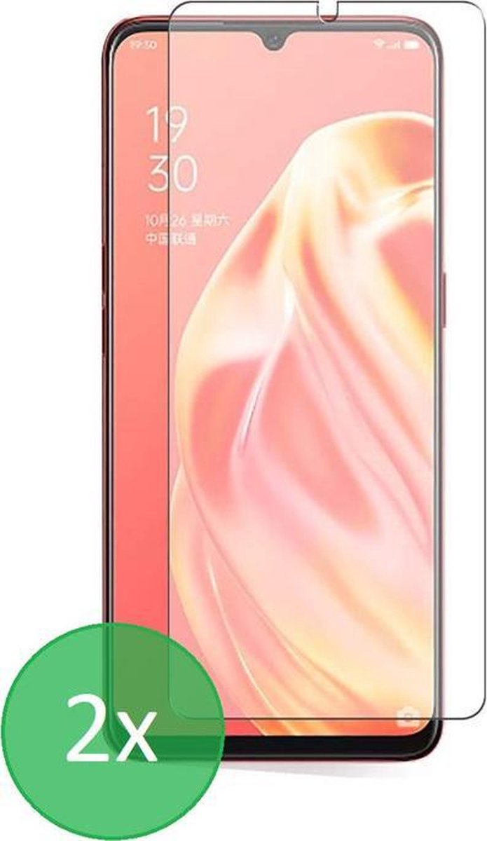 Geschikt Voor: Oppo A91 - 2x Screenprotector - screen protector - glas - bescherm - beschermglas