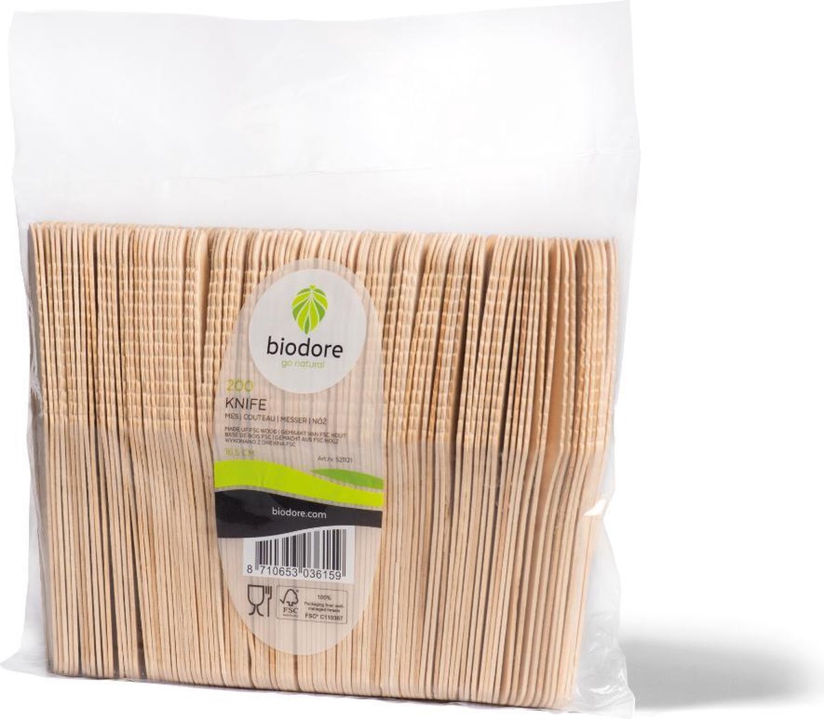 Biodore mes hout 200 stuks