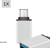 USB-C naar USB-A On-The-Go Adapter/Converter - 1 Stuk - Zilver