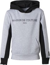 Jongens trui hoodie grijs/zwart  'Maison de Couture' | Maat 116/ 6Y