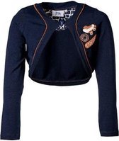 Meisjes vest marine, bruin detail | Maat 92/2Y