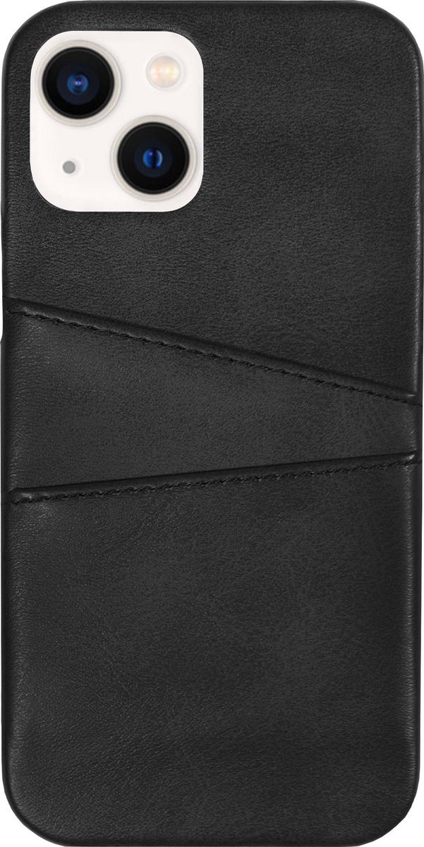 BMAX Leren hardcase hoesje geschikt voor iPhone 13 met pashouder - Telefoonaccessoires - Telefoonhoesjes - Telefonie & Accessoires - Hardcase - Hard cover - Telefoonhoesje - Beschermhoesje - Telefoonbescherming - Zwart