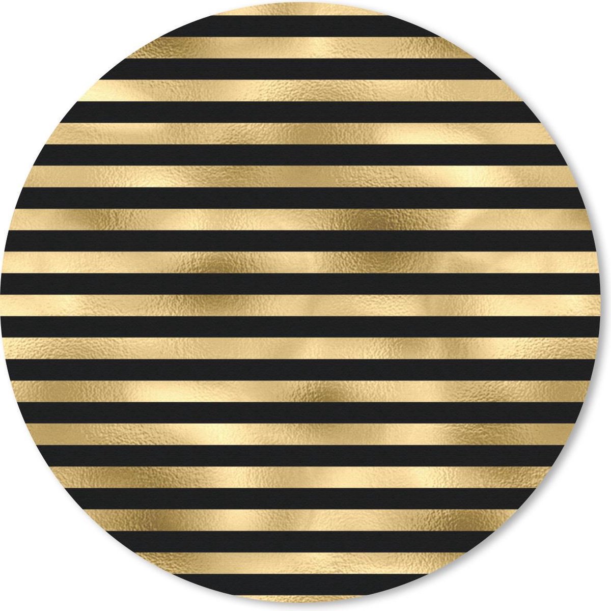 Muismat rond 50x50 cm - Mousepad Patronen - Zwart - Goud - Ronde muismatten