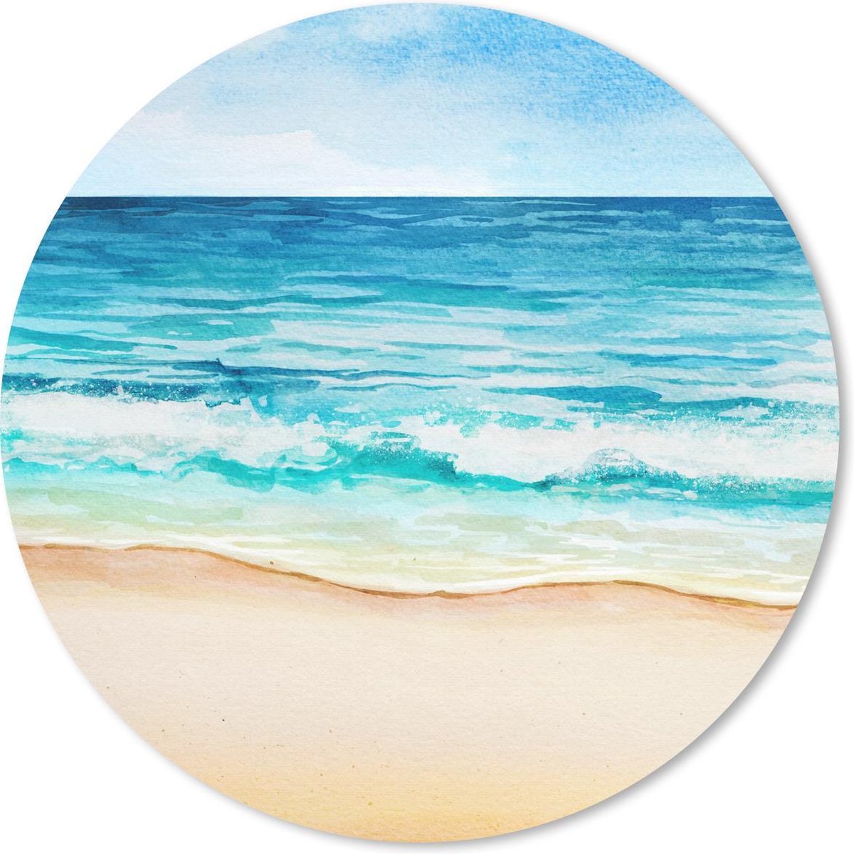 Muismat rond 50x50 cm - Mousepad Strand - Zee - Golf - Ronde muismatten