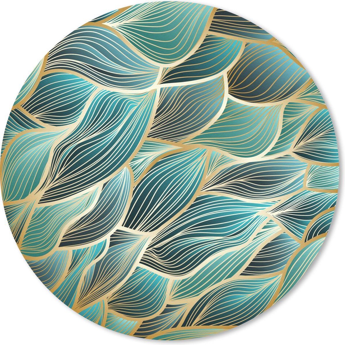 Muismat rond 40x40 cm - Mousepad Patronen - Goud - Abstract - Golf - Ronde muismatten