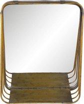 Spiegel - Wandplank - Wandspiegel - Decoratieve Spiegel - Goud - 32 cm hoog