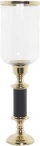 Kandelaars - candle holder aluminium glass 17x17x63 black - aluminium