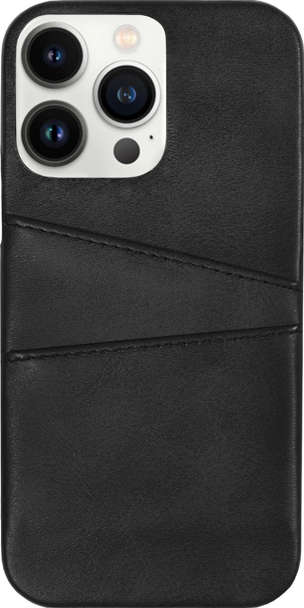 BMAX Leren hardcase hoesje geschikt voor iPhone 13 Pro met pashouder - Telefoonaccessoires - Telefoonhoesjes - Telefonie & Accessoires - Hardcase - Hard cover - Telefoonhoesje - Beschermhoesje - Telefoonbescherming - Zwart