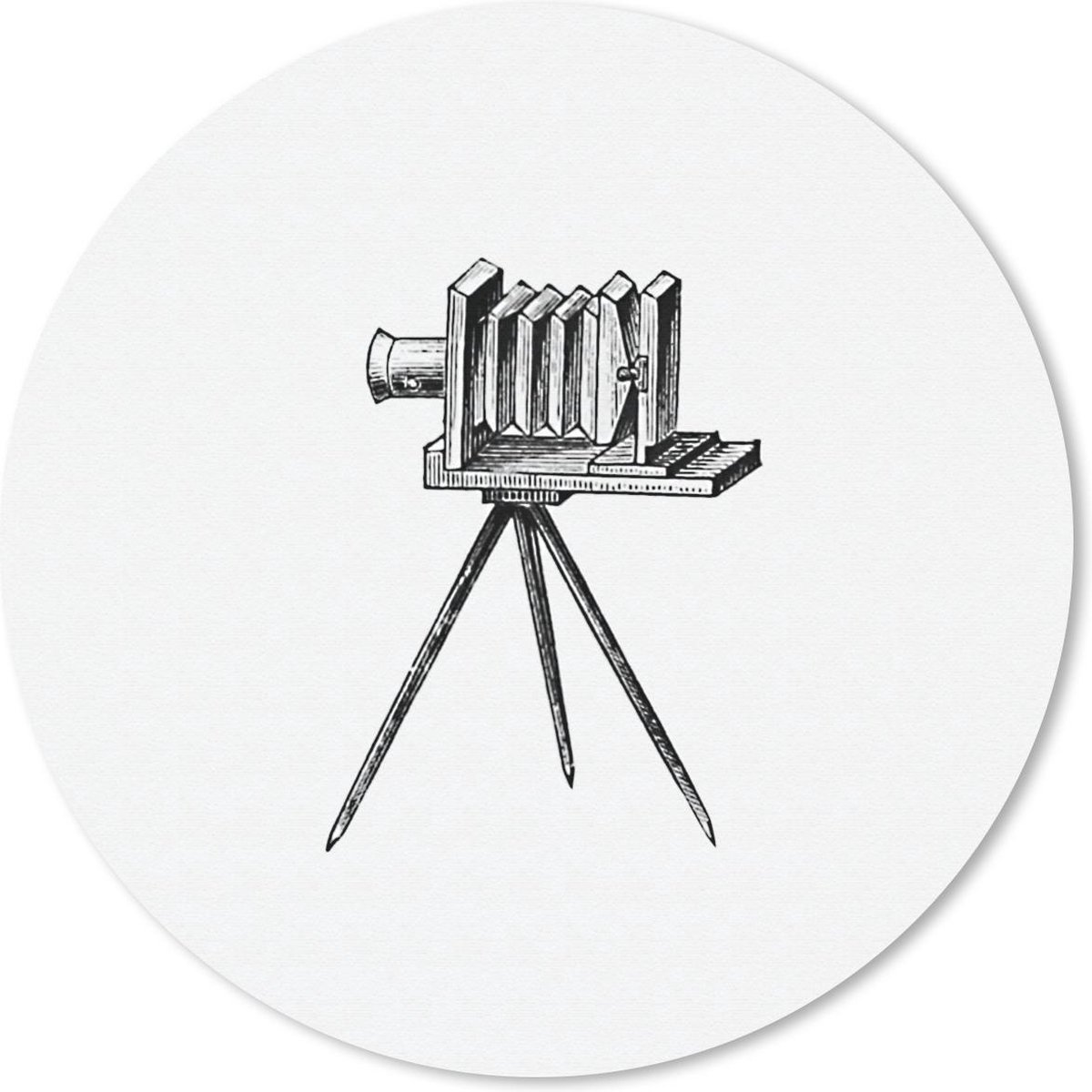 Muismat rond 40x40 cm - Mousepad Vintage - Camera - Film - Ronde muismatten