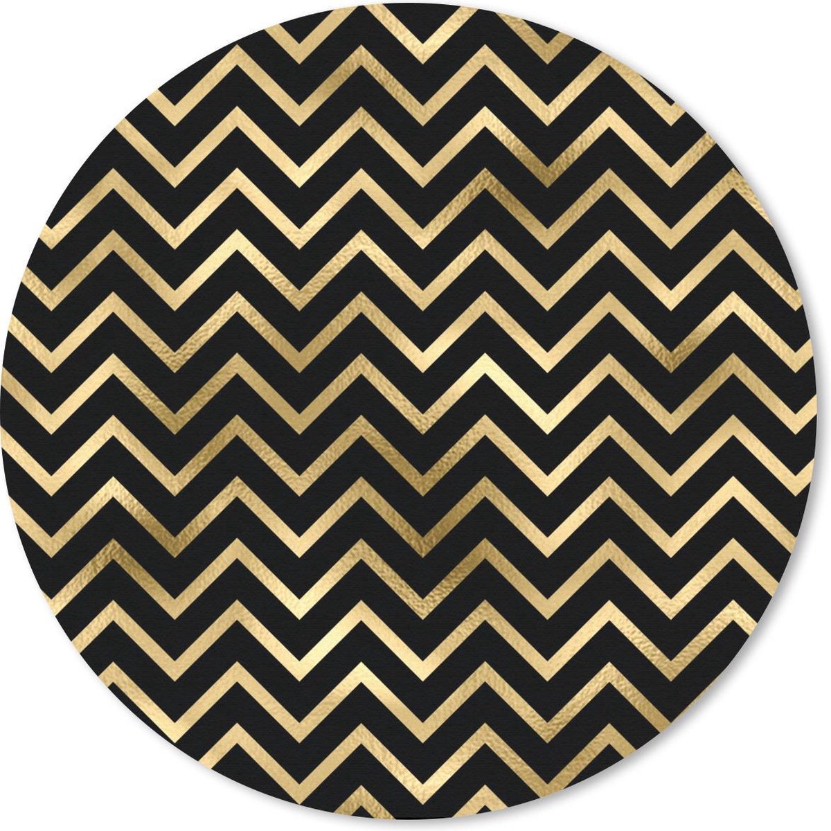 Muismat rond 50x50 cm - Mousepad Patronen - Lijn - Goud - Ronde muismatten
