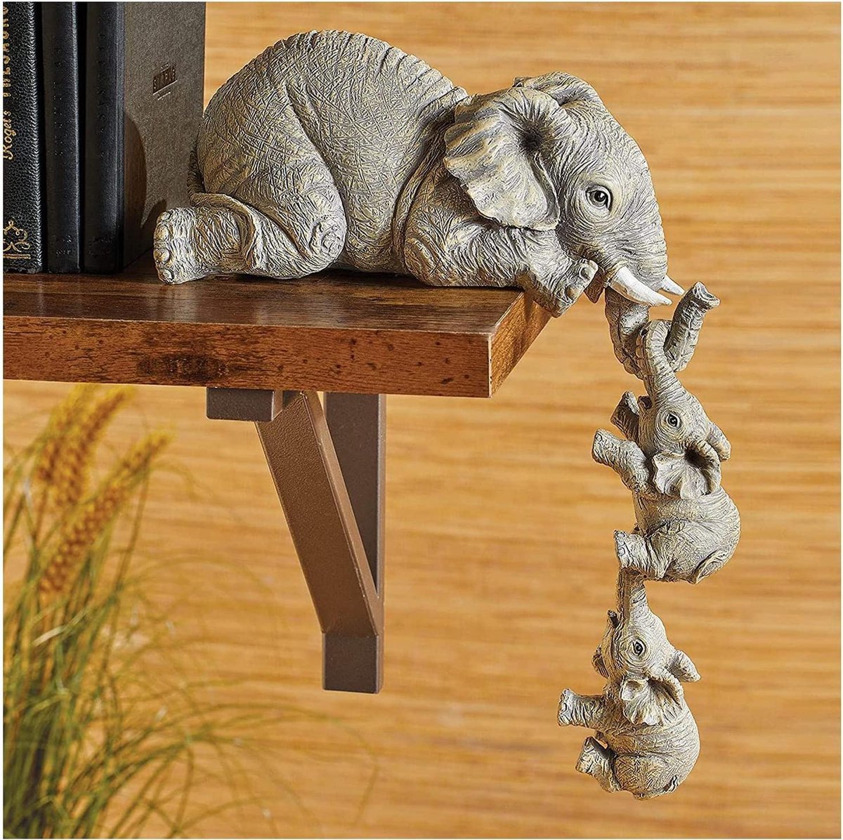 Redeco Sculpture d'insectes en métal artisanal Accent en bois Ornement d'insecte