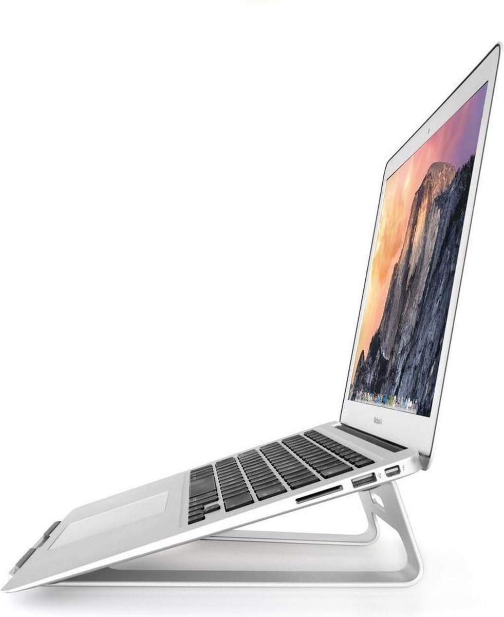 Laptopstandaard - kleur zilvergrijs - geschikt voor 11 tot 15 inch laptops - o.a. geschikt voor MacBook