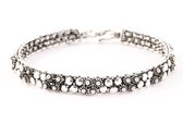 Fijn bewerkte zilveren schakelarmband - lengte 18 cm