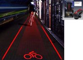 V-light - Fiets achterlicht - Laser - Led met 4 Instellingen - Batterijen (Inclusief) - Laser Plaatje op de grond van "Fiets"