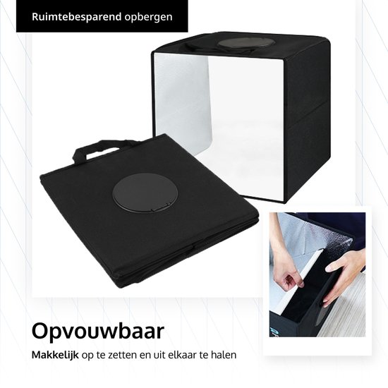 Professionele Fotostudio Box inclusief Tripod - LED verlichting - Lightbox Fotografie - Fotobox - Productfotografie Foto Studio - 30 x 30 x 30 cm - 6 Achtergronden