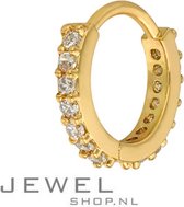 Sparkling Hoop (Size M) Oorbel | Gouden Dames Oorbel | Oorbel Goud | Oorbel Ring | Oorbel steentjes | Cadeau Vriendin | Sieraden Dames | Liefdes Kado | Earcuff Ketting Armband | Valentijnsdag