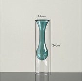 Vaas - Groen - 24 cm - Glas - Verschillende kleuren en maten