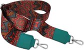 THL Design - Schouderband Voor Tas – Tassenriem – Tas Hengsel - Bag Strap - Verstelbaar – Zilverkleurig – Groen / Bordeaux Rood / Bruin Multicolour